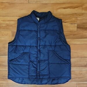 Weathercaster Vintage Navy Blue Women's Casual Quilted Puffer Vest Size XXL
